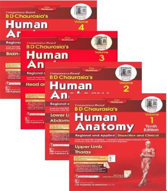  B.D. Chaurasia Krishna Human Anatomy 10th Edition 4 Vol Set - کتاب آناتومی انسان چائوراسیا کریشنا 2024 (ویرایش 10)  4 جلدی