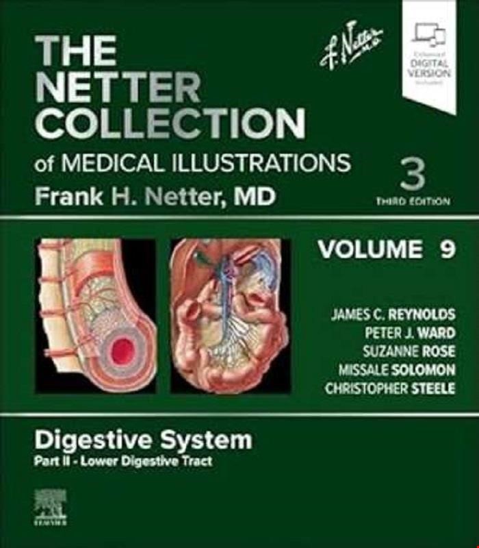 کتاب The Netter Collection of Medical Illustrations: Digestive System, Volume 9, Part II – Lower Digestive Tract (Netter Green Book Collection) 3rd Edition 2025