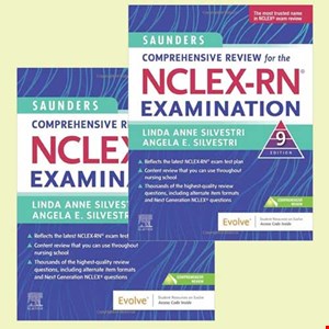 (رحلی،دو جلدی شومیز،سیاه سفید) SAUNDERS COMPREHENSIVE REVIEW FOR THE NCLEX-RN 2023