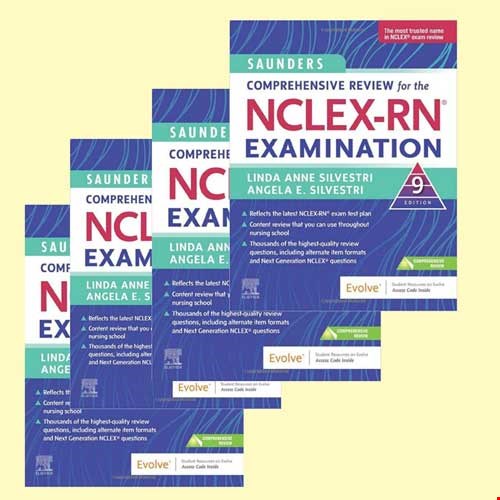 (رحلی،چهار جلدی شومیز،سیمی،رنگی) SAUNDERS COMPREHENSIVE REVIEW FOR THE NCLEX-RN 2023